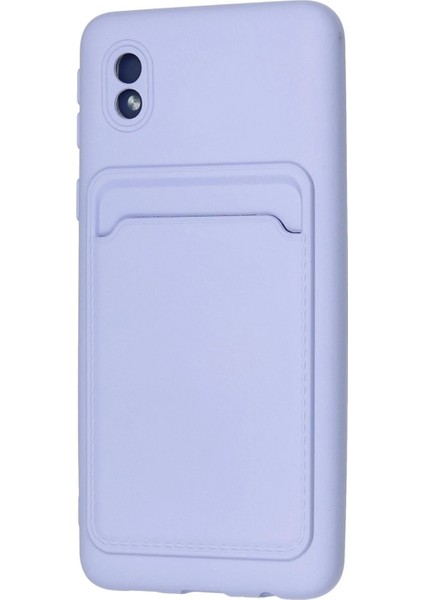 Newface Samsung Galaxy A01 Core Kılıf Kelvin Kartvizitli Silikon - Lila modelleri