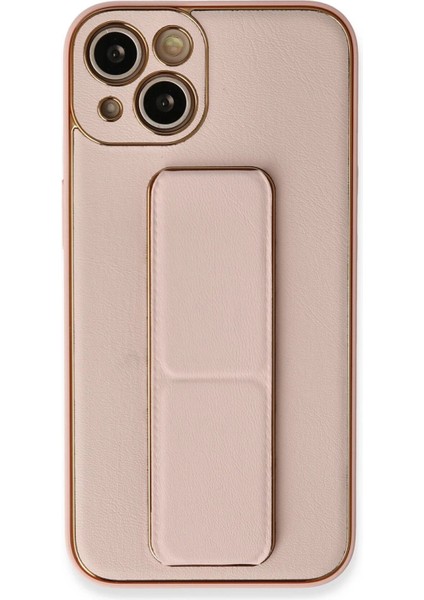 Newface iPhone 13 Kılıf Coco Deri Standlı Kapak - Pembe