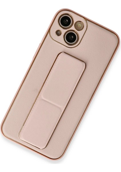 Newface iPhone 13 Kılıf Coco Deri Standlı Kapak - Pembe