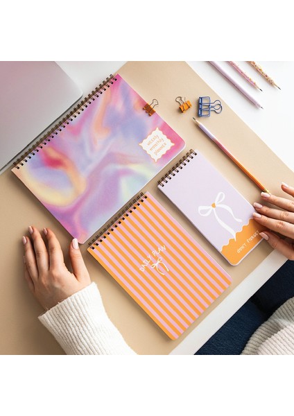 Haftalık ve Günlük 3’lü Masaüstü Süresiz Planlayıcı Set - Soyut