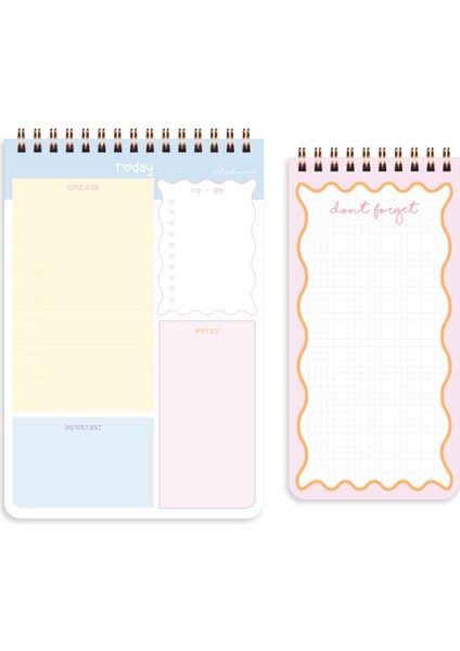 Haftalık ve Günlük 3’lü Masaüstü Süresiz Planlayıcı Set - Soyut