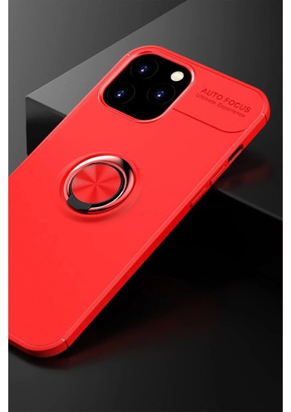Newface iPhone 12 Pro Max Kılıf Range Yüzüklü Silikon - Kırmızı
