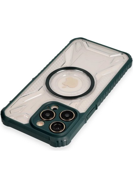 Newface iPhone 14 Pro Kılıf Prag Magneticsafe Kapak - Koyu Yeşil