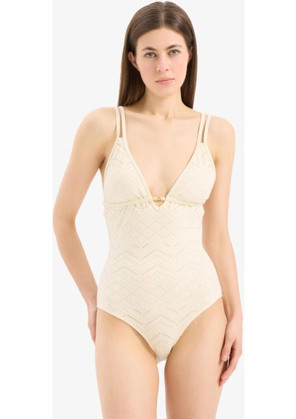 Regular Fit Nakışlı Brode Mayo-Fall in Love B6898AX25SM