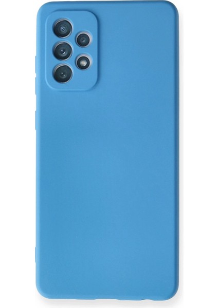 Newface Samsung Galaxy A72 Kılıf Nano Içi Kadife Silikon - Mavi
