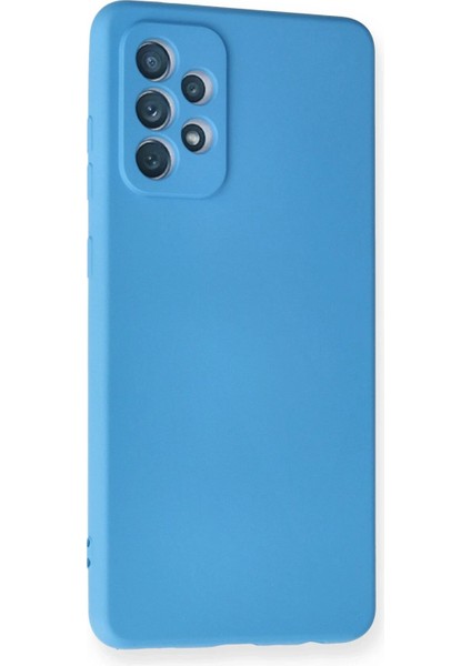 Newface Samsung Galaxy A72 Kılıf Nano Içi Kadife Silikon - Mavi