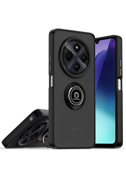 Newface Realme C75 4g Kılıf Montreal Yüzüklü Silikon Kapak - Siyah