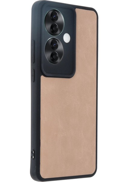 Newface Oppo Reno 11F Kılıf Aras Deri Kapak - Pudra