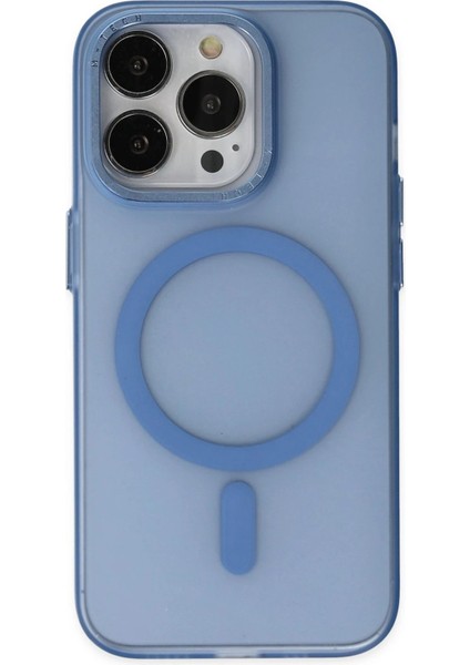 Newface iPhone 14 Pro Kılıf Lodos Magneticsafe Mat Kapak - Sierra Blue