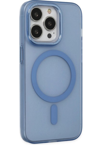 Newface iPhone 14 Pro Kılıf Lodos Magneticsafe Mat Kapak - Sierra Blue