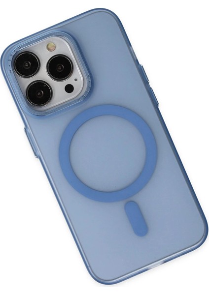 Newface iPhone 14 Pro Kılıf Lodos Magneticsafe Mat Kapak - Sierra Blue