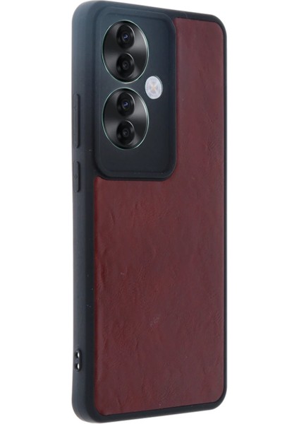 Newface Oppo Reno 11F Kılıf Aras Deri Kapak - Bordo