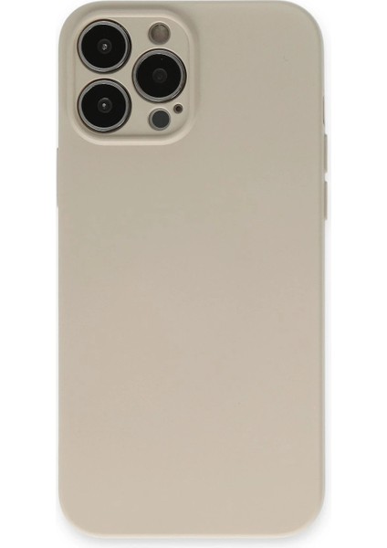 Newface iPhone 13 Pro Max Kılıf Nano Içi Kadife Silikon - Bej