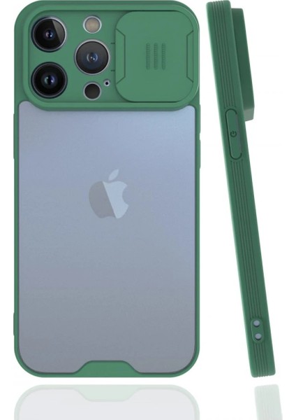 Newface iPhone 13 Pro Max Kılıf Platin Kamera Koruma Silikon - Yeşil
