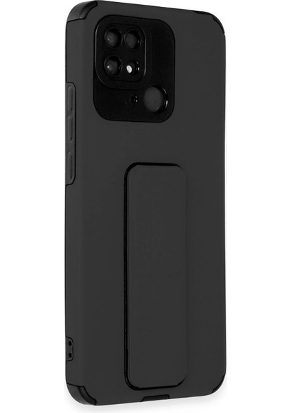 Newface Xiaomi Redmi 10C Kılıf Mega Standlı Silikon - Siyah