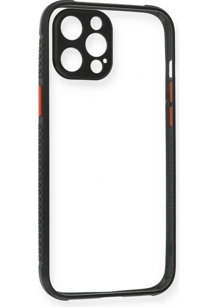 Newface iPhone 12 Kılıf Miami Şeffaf Silikon - Siyah