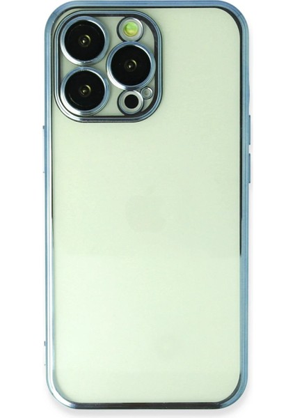 Newface iPhone 13 Pro Kılıf Razer Lensli Silikon - Açık Mavi