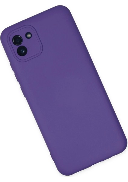 Newface Samsung Galaxy A03 Kılıf Nano Içi Kadife Silikon - Mor modelleri