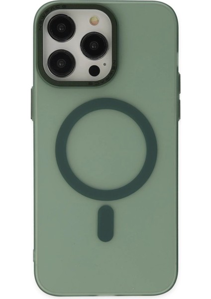 Newface iPhone 13 Pro Kılıf Lodos Magneticsafe Mat Kapak - Köknar Yeşili