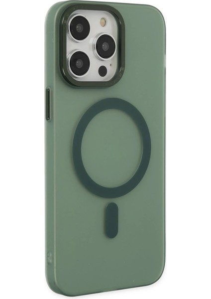 Newface iPhone 13 Pro Kılıf Lodos Magneticsafe Mat Kapak - Köknar Yeşili
