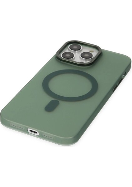 Newface iPhone 13 Pro Kılıf Lodos Magneticsafe Mat Kapak - Köknar Yeşili