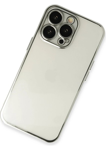 Newface iPhone 14 Pro Kılıf Razer Lensli Silikon - Gümüş