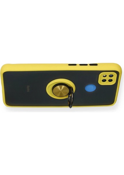 Newface Xiaomi Redmi 9c Kılıf Montreal Yüzüklü Silikon Kapak - Sarı