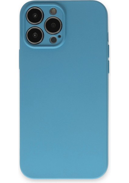 Newface iPhone 13 Pro Max Kılıf Nano Içi Kadife Silikon - Mavi