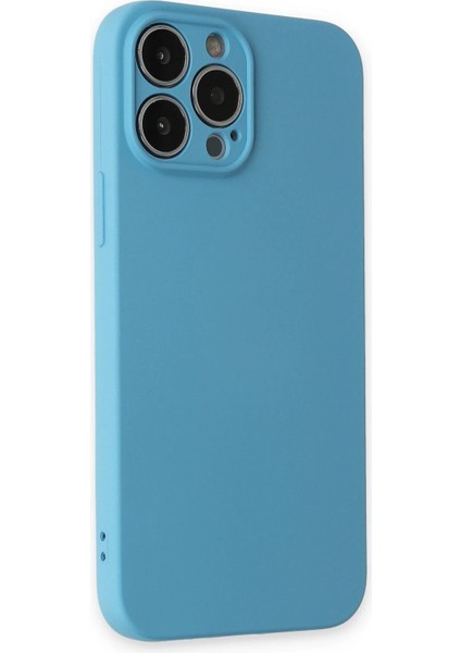 Newface iPhone 13 Pro Max Kılıf Nano Içi Kadife Silikon - Mavi