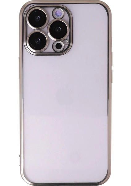 Newface iPhone 14 Pro Max Kılıf Razer Lensli Silikon - Gold