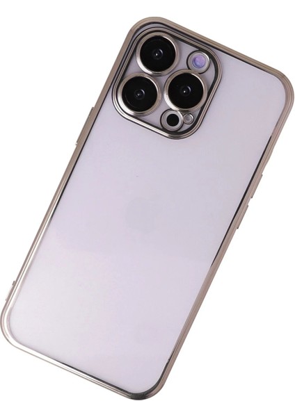 Newface iPhone 14 Pro Max Kılıf Razer Lensli Silikon - Gold