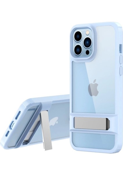 Newface iPhone 13 Pro Kılıf Rolet Stand Kapak - Sierra Blue