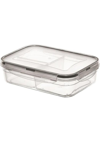 3 Bölmeli Kilitli Kapaklı 1 Litre Erzak Saklama Kabı