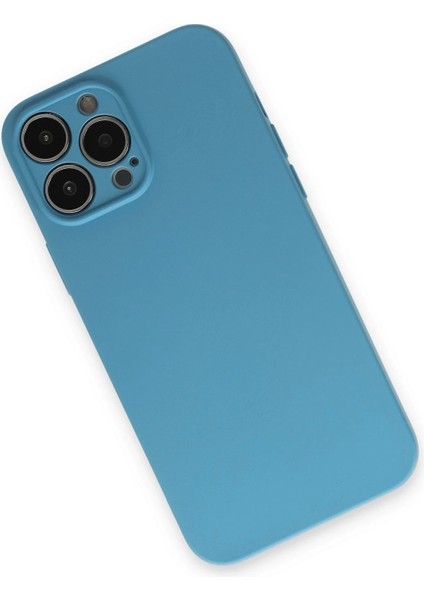 Newface iPhone 13 Pro Max Kılıf Nano Içi Kadife Silikon - Mavi