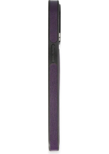 Newface iPhone 14 Pro Kılıf Ozzi Magsafe Deri Kapak - Derin Mor