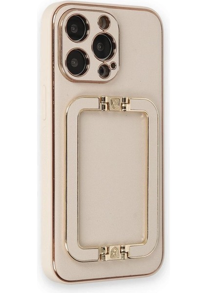 Newface iPhone 14 Pro Kılıf Coco Elit Kapak - Gold