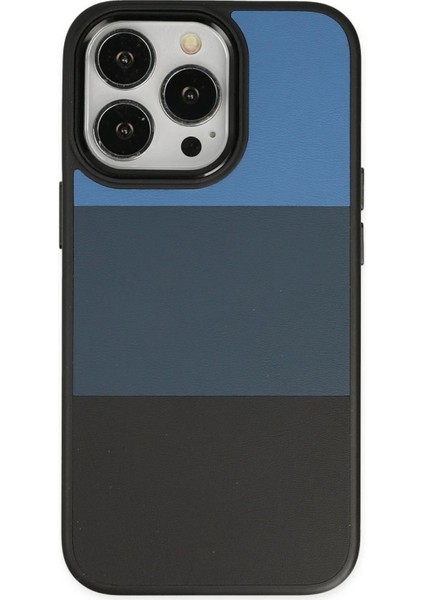 Newface iPhone 14 Pro Max Kılıf King Kapak - Mavi-Siyah