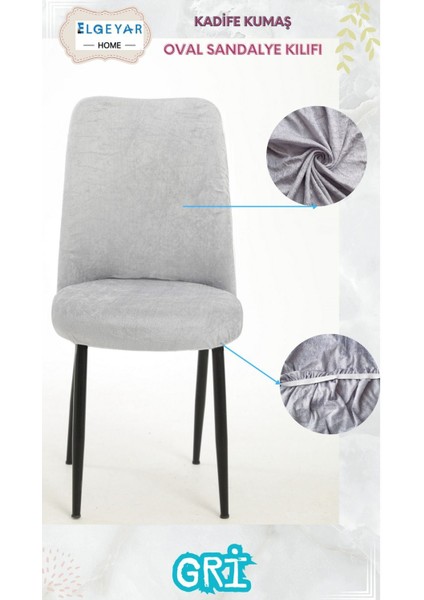 Elite Kadife Oval Sandalye Kılıfı, Oval Sandalye Örtüsü 1 Adet 1 Adet