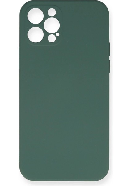 Newface iPhone 12 Pro Max Kılıf Nano Içi Kadife Silikon - Koyu Yeşil