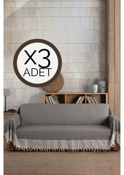 Elite Vizon Kollarını Örten 3 Adet Bergama Battal Boy 170 x 300 cm Koltuk Kanepe Divan Çekyat Örtüsü 1 Adet