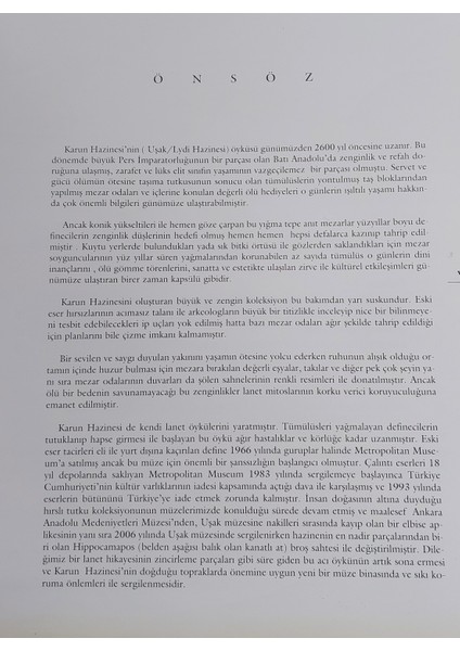 Karun Hazinesi ve Bulundukları Tümülüsler Lydıa-Uşak indirimleri