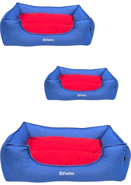 , Mavi-Kırmızı-Köpek Yatakları,kedi Yatakları,gabardin Kumaş,yıkanabilir,minderli