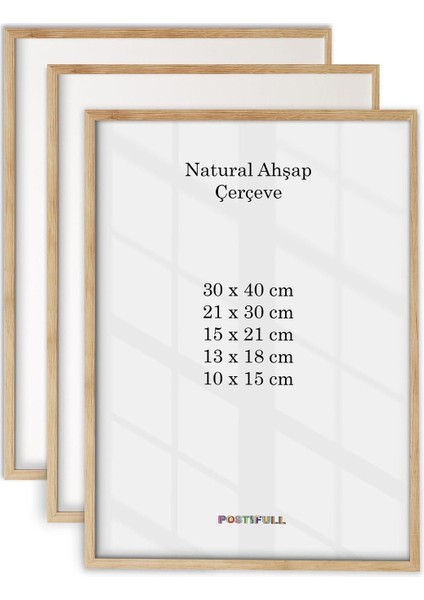 Elite Masif Ahşap Çerçeve 3 Adet Set, Poster ve Fotoğraf Çerçevesi, Salon Ahşap Tablo, Bebek Odası Çerçeve 1 Adet