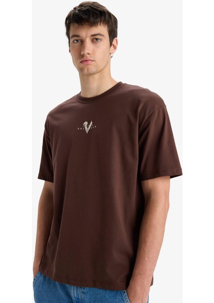%100 Pamuk Vikings Valhalla Comfort Regular Fit Rahat Kalıp Bisiklet Yaka Sırt Baskılı Kısa Kollu Tişört B5533AX25SP indirimleri