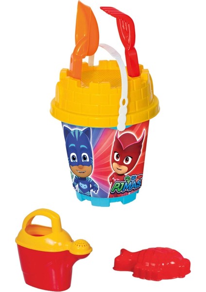 Elite 2+ Yaş 6 Parça Orta Boy Pj Masks Plaj Deniz Kum Kovası Lüx Kova Seti Pijamaskeliler Lisanslı Oyunca 1 Adet