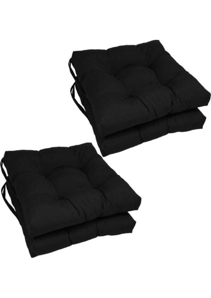 Elite 4'lü Pofidik Kare Sandalye Minderi Siyah 40 x 40 cm 1 Adet