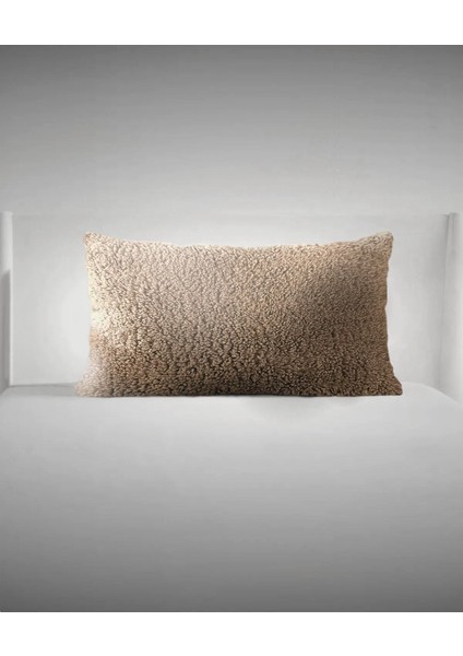 Elite Dikdörtgen Peluş Teddy Dekoratif Yastık Kırlent Kılıfı Kahverengi 35X55 1 Adet
