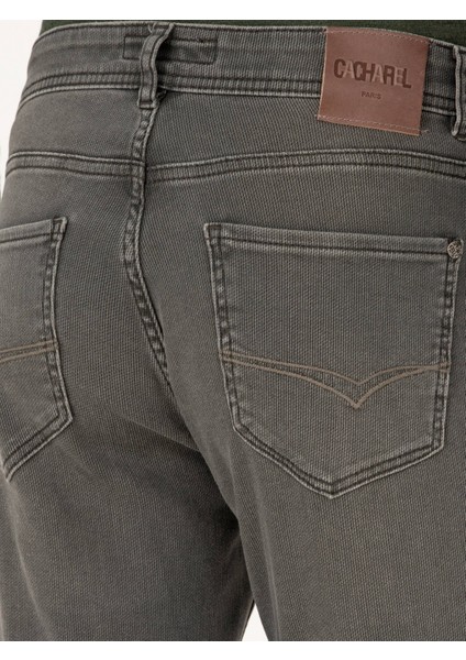 Erkek Haki Slim Fit Pamuk Karışımlı Jean Pantolon 50290508-VR027