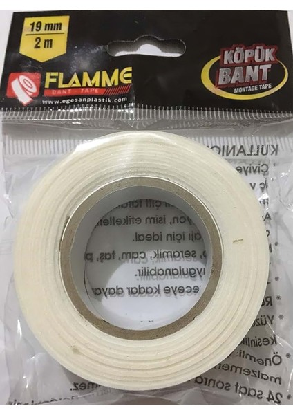 Çift Taraflı Köpük Bant 19MM x 2m 3 Adet