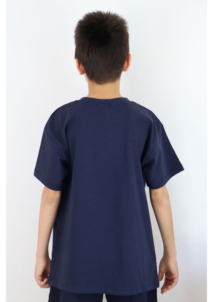 Erkek Çocuk Tişört Yazı Baskılı 5-10 Yaş, Lacivert modelleri